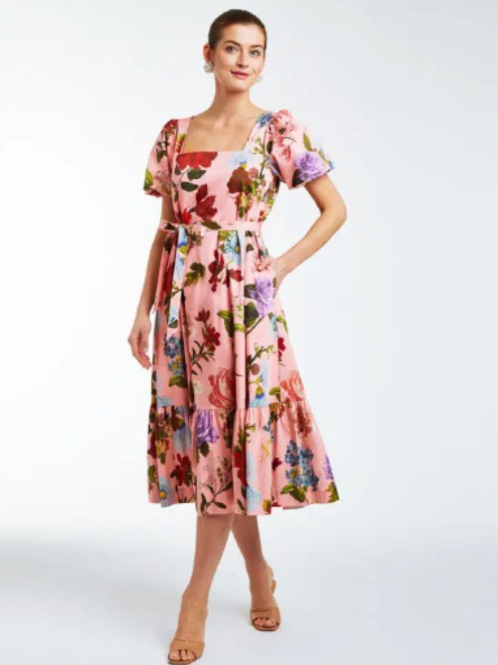 NWT Mestiza New York x Chicken Jasmine Midi dress Pink Garden Size XL